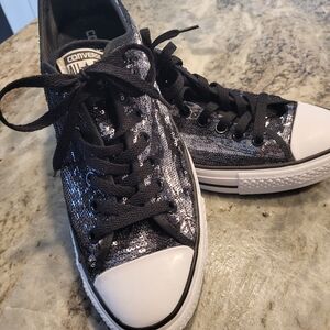 Converse Chuck Taylor Black Sparkle sneakers. Size 11M